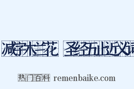 减字木兰花·圣经五止近义词是什么意思的图片
